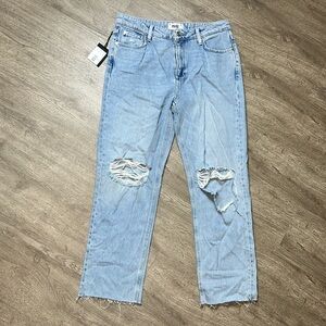 Paige Noella Straight Leg Raw Hem Distressed Denim‎ Jeans
